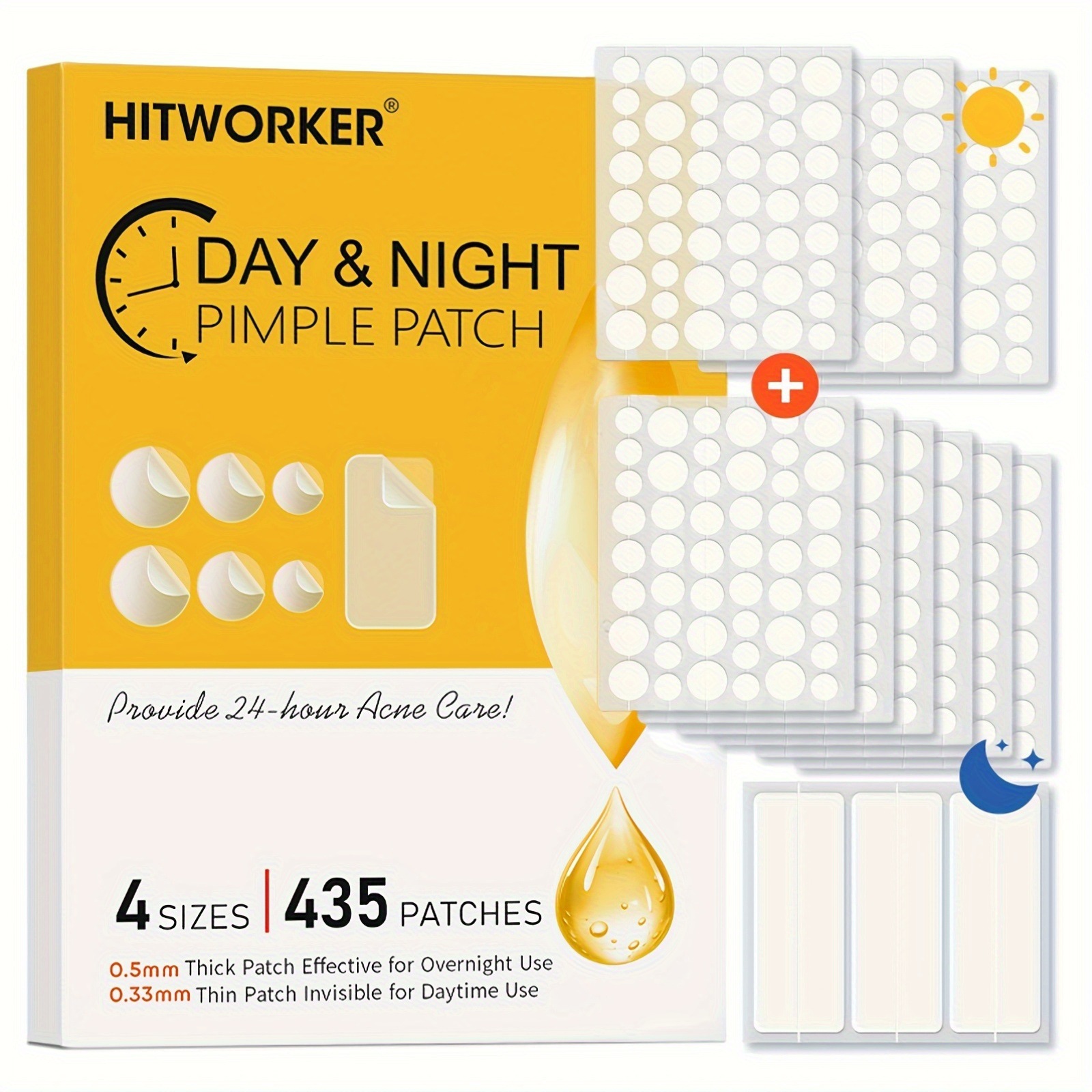 Skincare The Originote - 435 adesivos transparentes para acne, sem