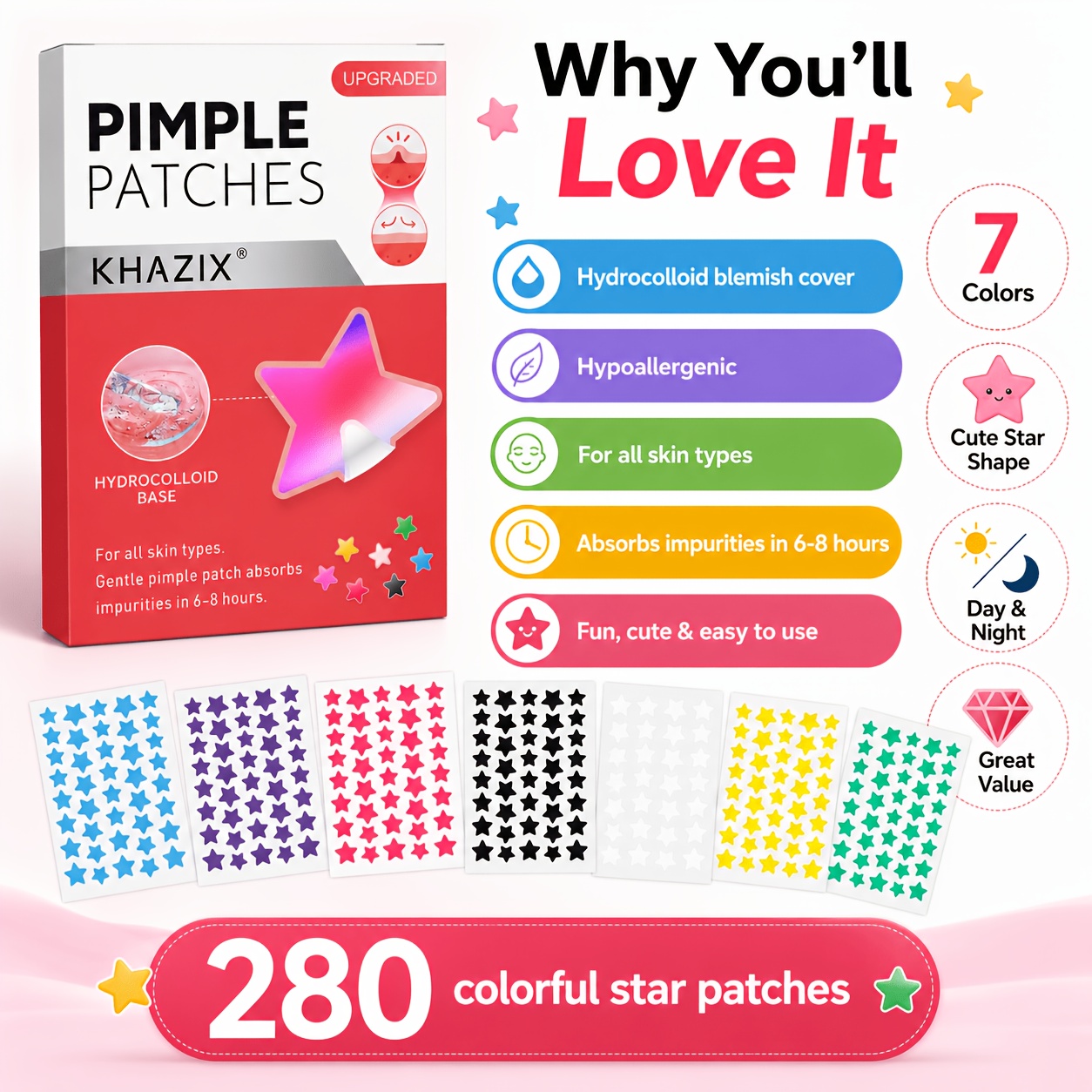 280 Adesivos Estrela para Espi - Skincare The Originote avaliação e preço